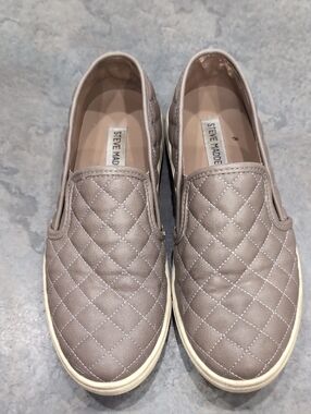 Steve Madden Quilted Slip-On Sneakers - Light Taupe